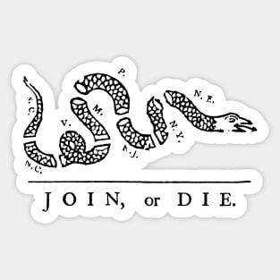 Vintage 1754 Join or Die Snake Sticker